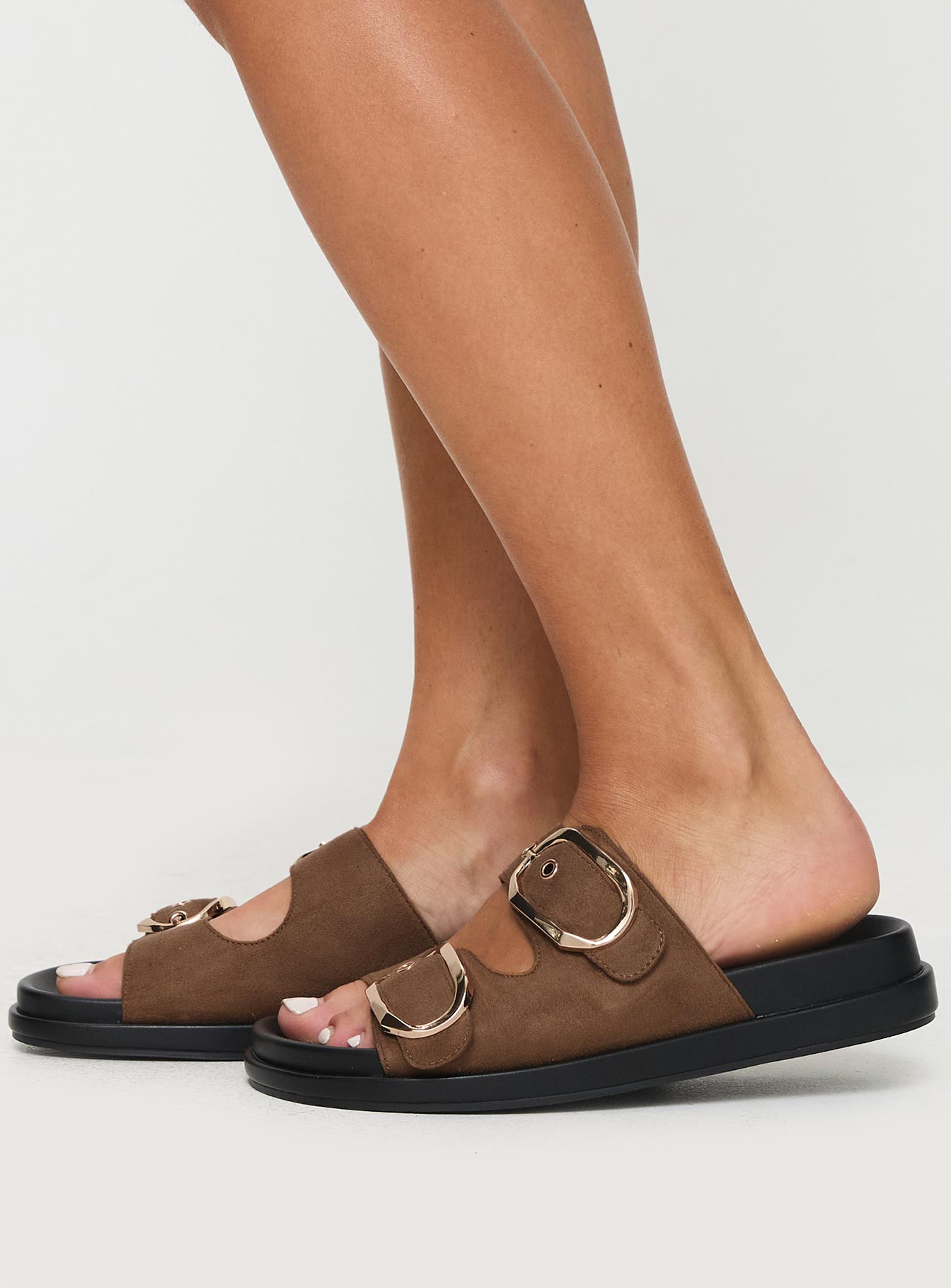 Billini Kasen Slides Taupe Faux Suede、mySite、solidvoid