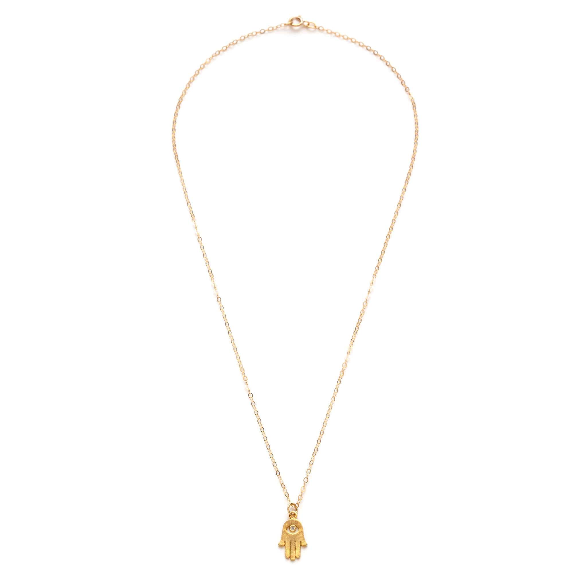 Dainty Hamsa Necklace with Crystal Eye、mySite、topwebapps