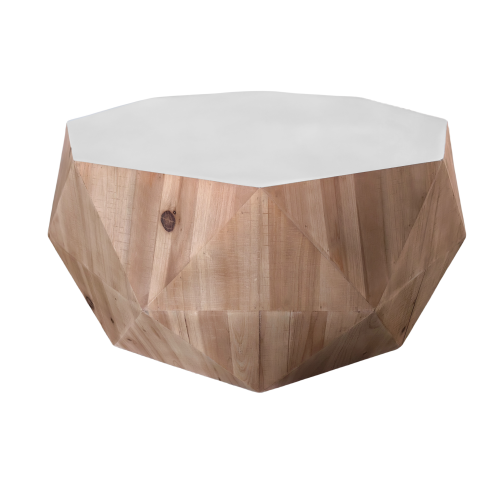 31.50"Vintage Style Bucket Shaped Coffee Table for Office, Dining Room and Living Room(Same SKU:W757P170149)、、xpatfood