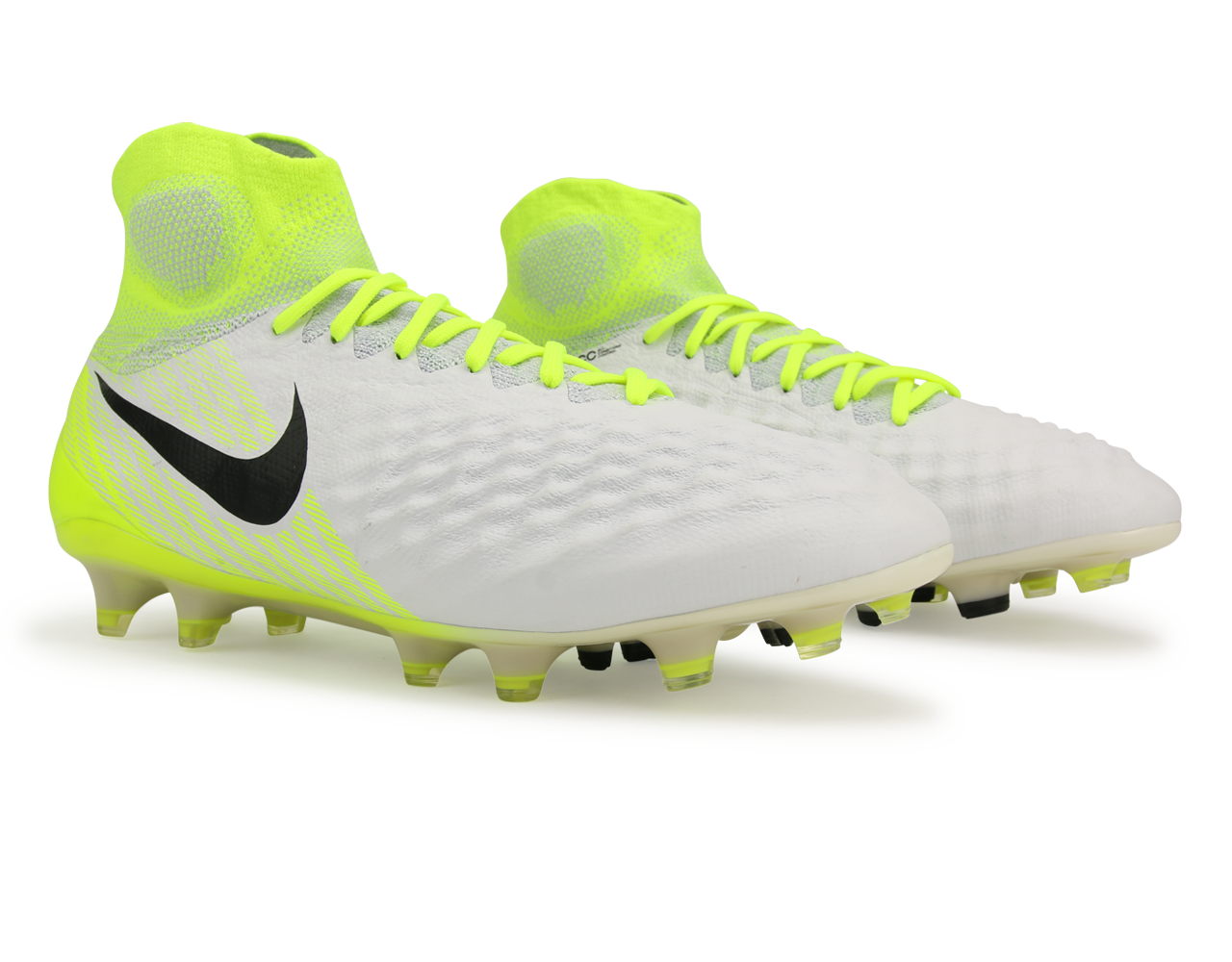 Nike Men's Magista Obra II FG White/Black/Volt/Pure Platinum、mySite、noshort