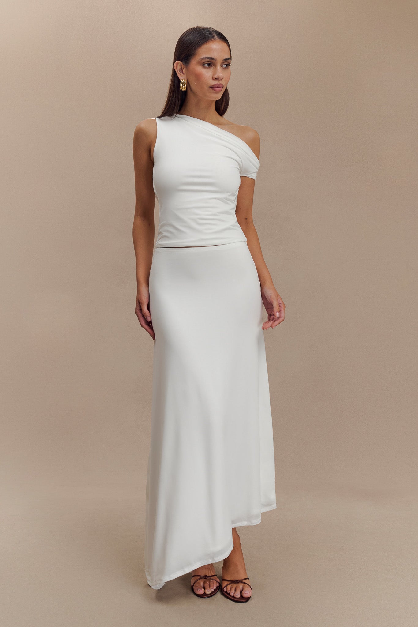 Kacey Slinky Off Shoulder Top - White、mySite、solidvoid