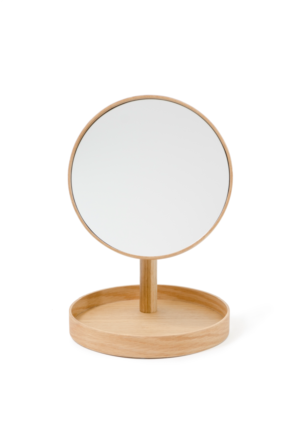 Oak Magnifying Vanity Mirror with Storage Tray | Wireworks Look、mySite、neckold