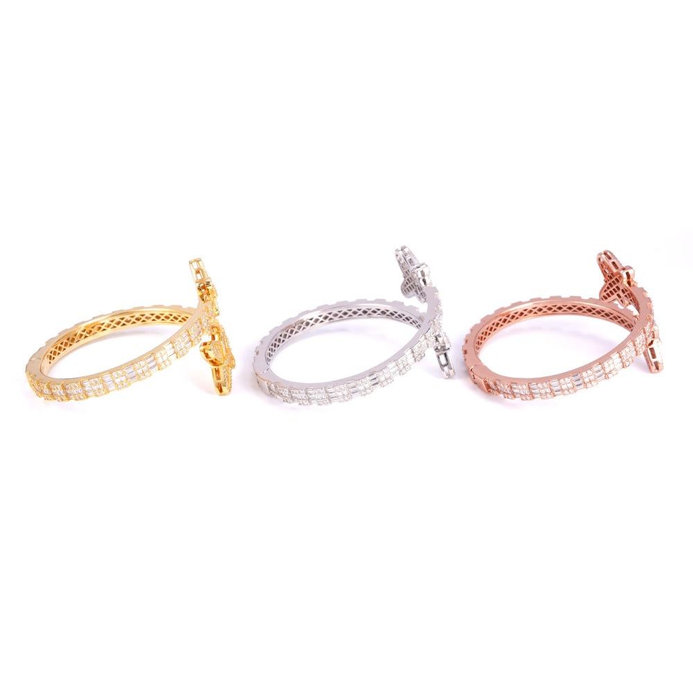 Butterfly Baguette Moissanite Bangle Bracelet 14K Gold、mySite、hinf8tx79