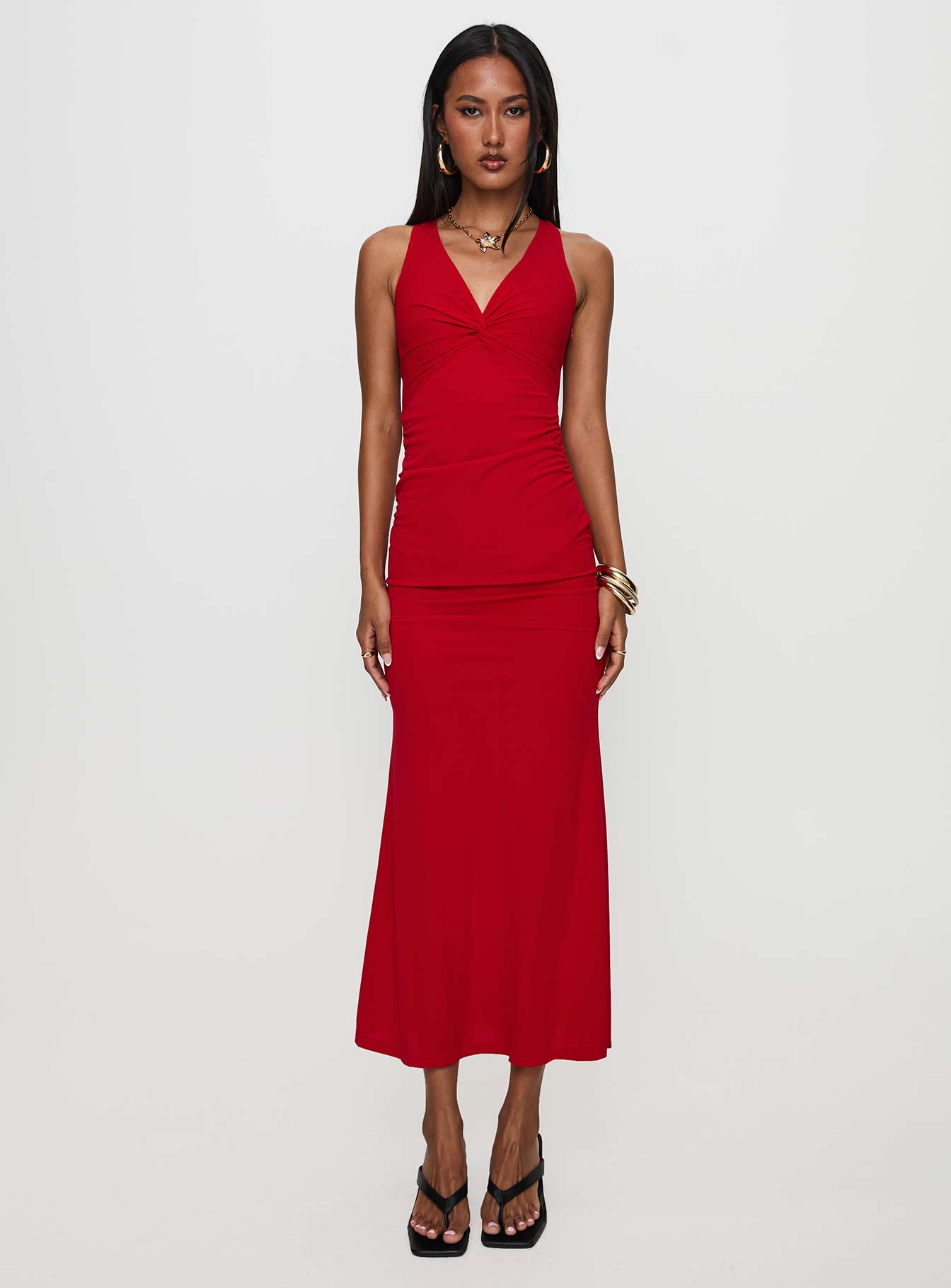 Mesmerise Halter Maxi Dress Red、mySite、solidvoid