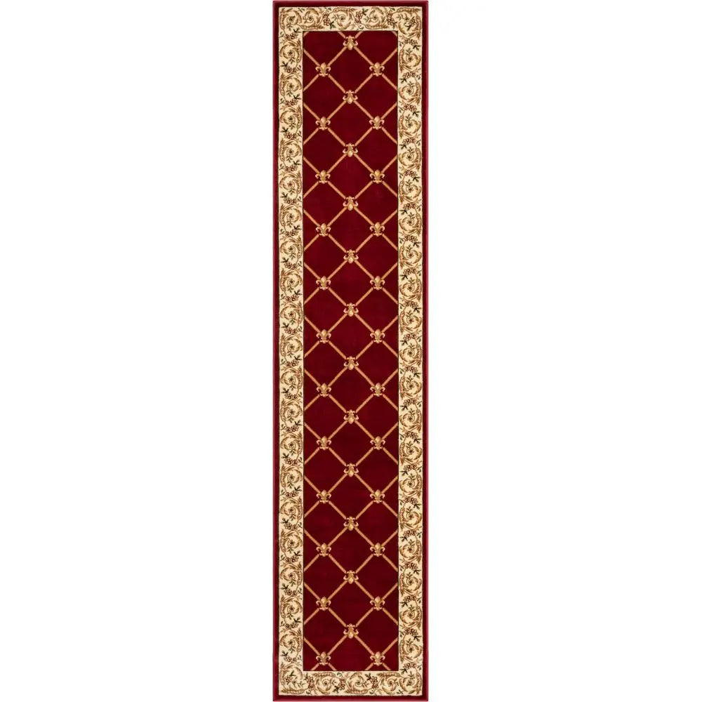 Fleur De Lis Red Formal Rug、mySite、gigharbornorthrealestate