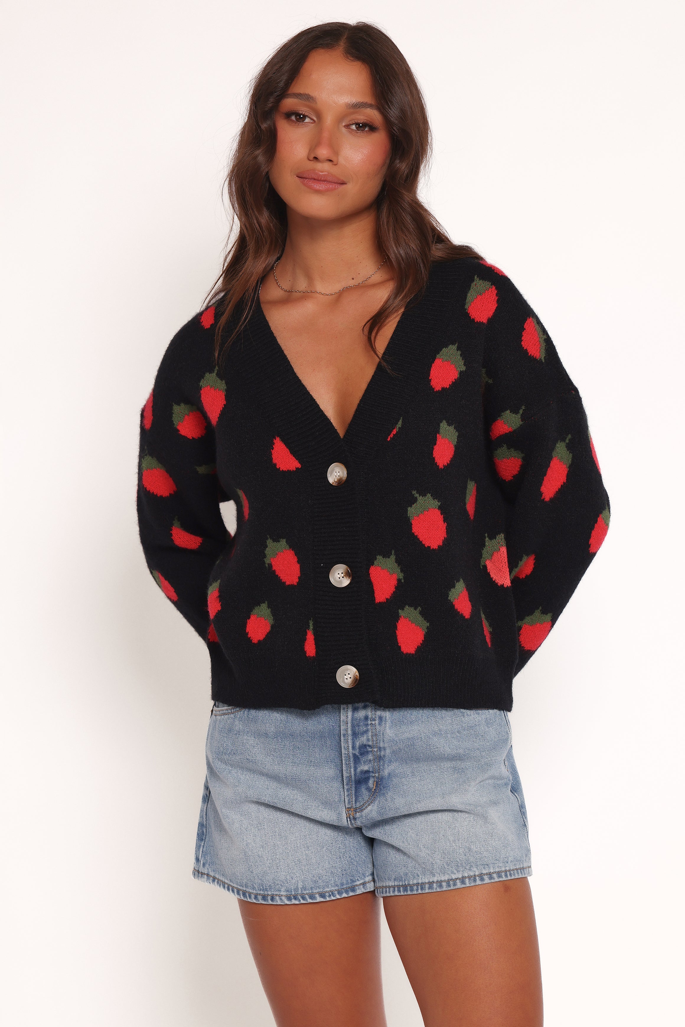  Judson Strawberry Knit Cardigan - Black、mySite、sugarbowlscore