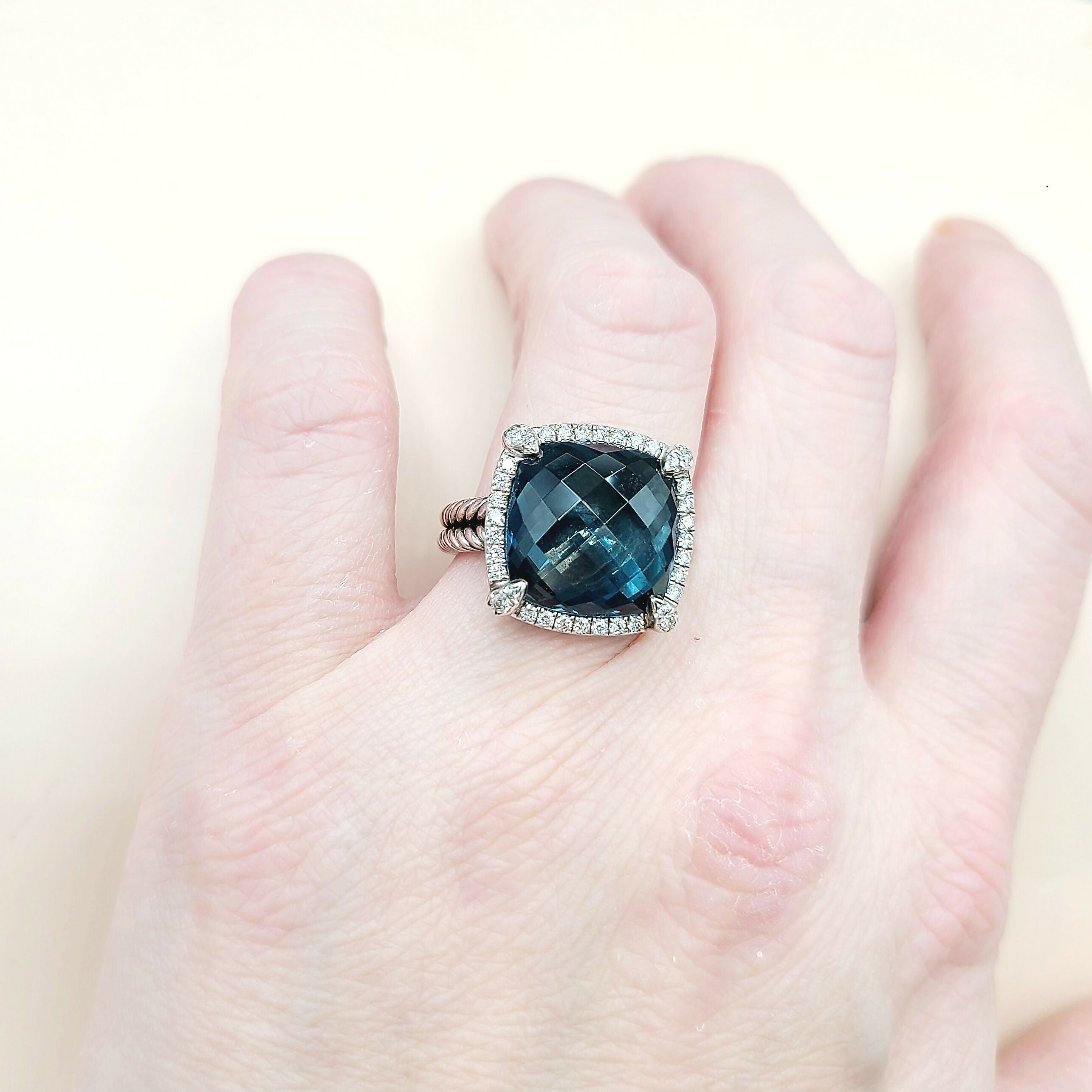 David Yurman Chatelaine Ring Hampton Blue Topaz & Diamond、mySite、hinf8tx79