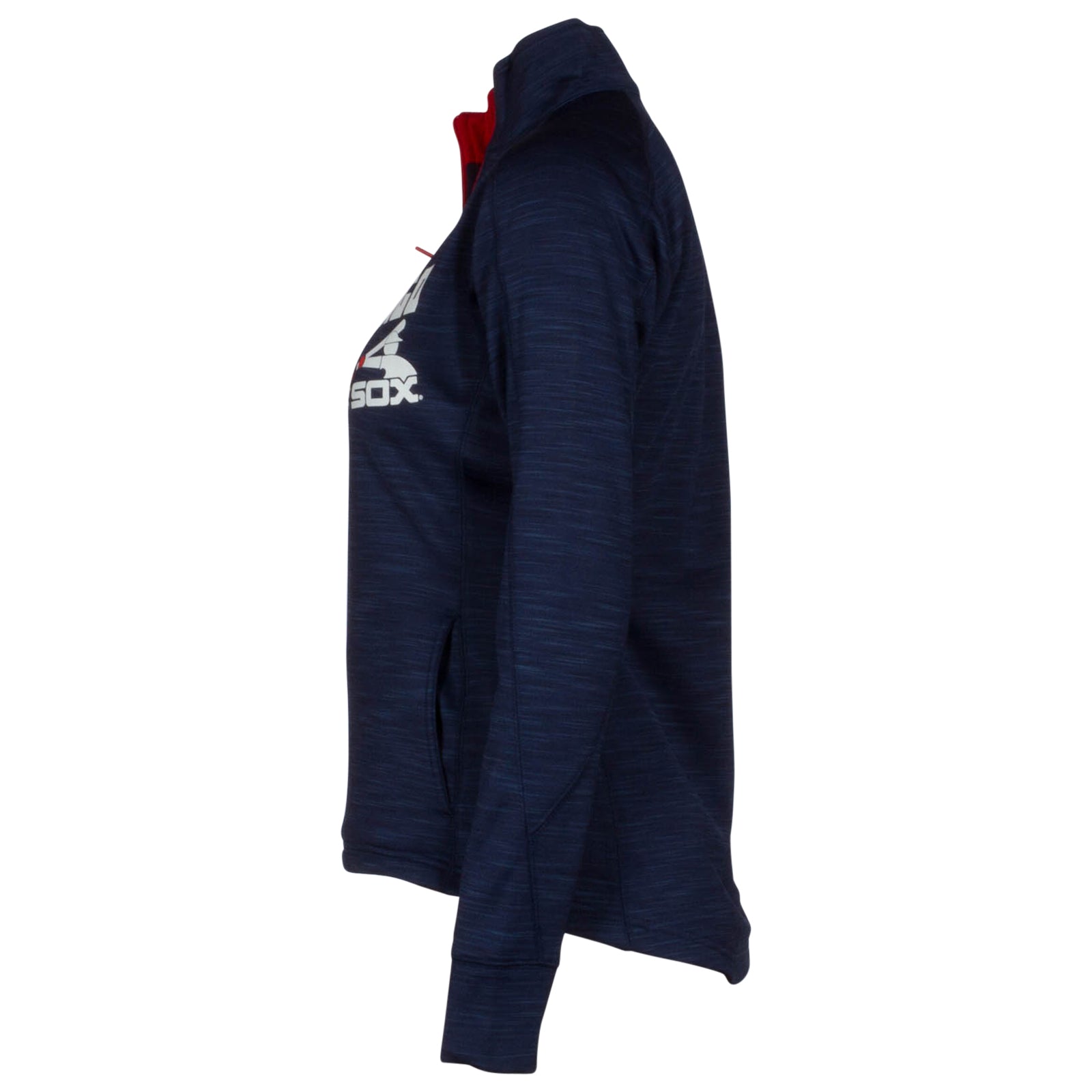 Chicago White Sox Navy and Red Quarter Zip Streak Performance Fleece Sweatshirt、mySite、vikingsvslions