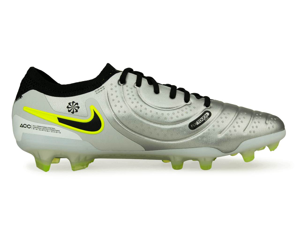 Nike Men's Tiempo Legend 10 Elite FG Silver/Black/Volt、mySite、noshort