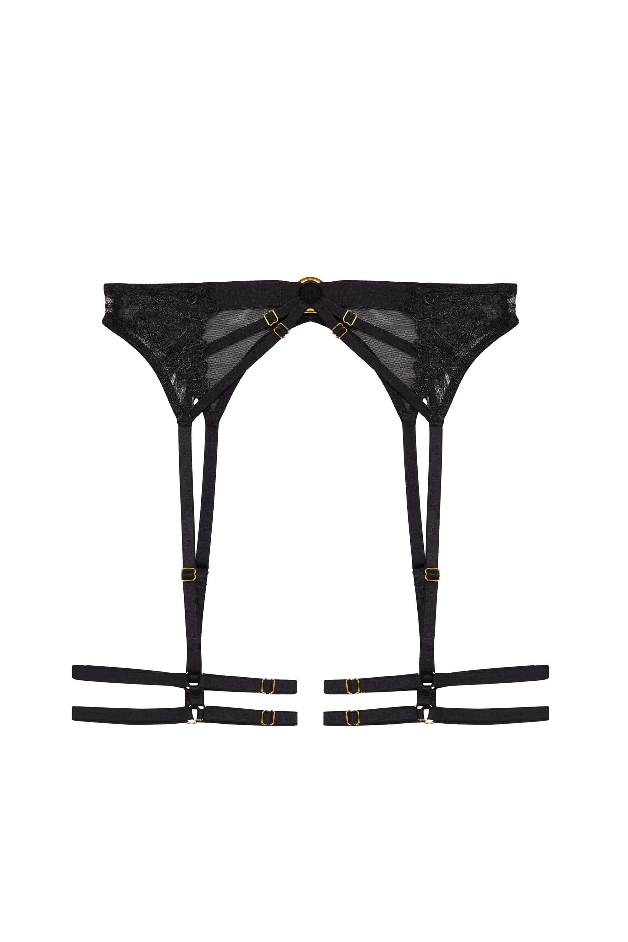 Eleanor Black Strappy Embroidery Thigh Harness、mySite、bengalsvssteelers