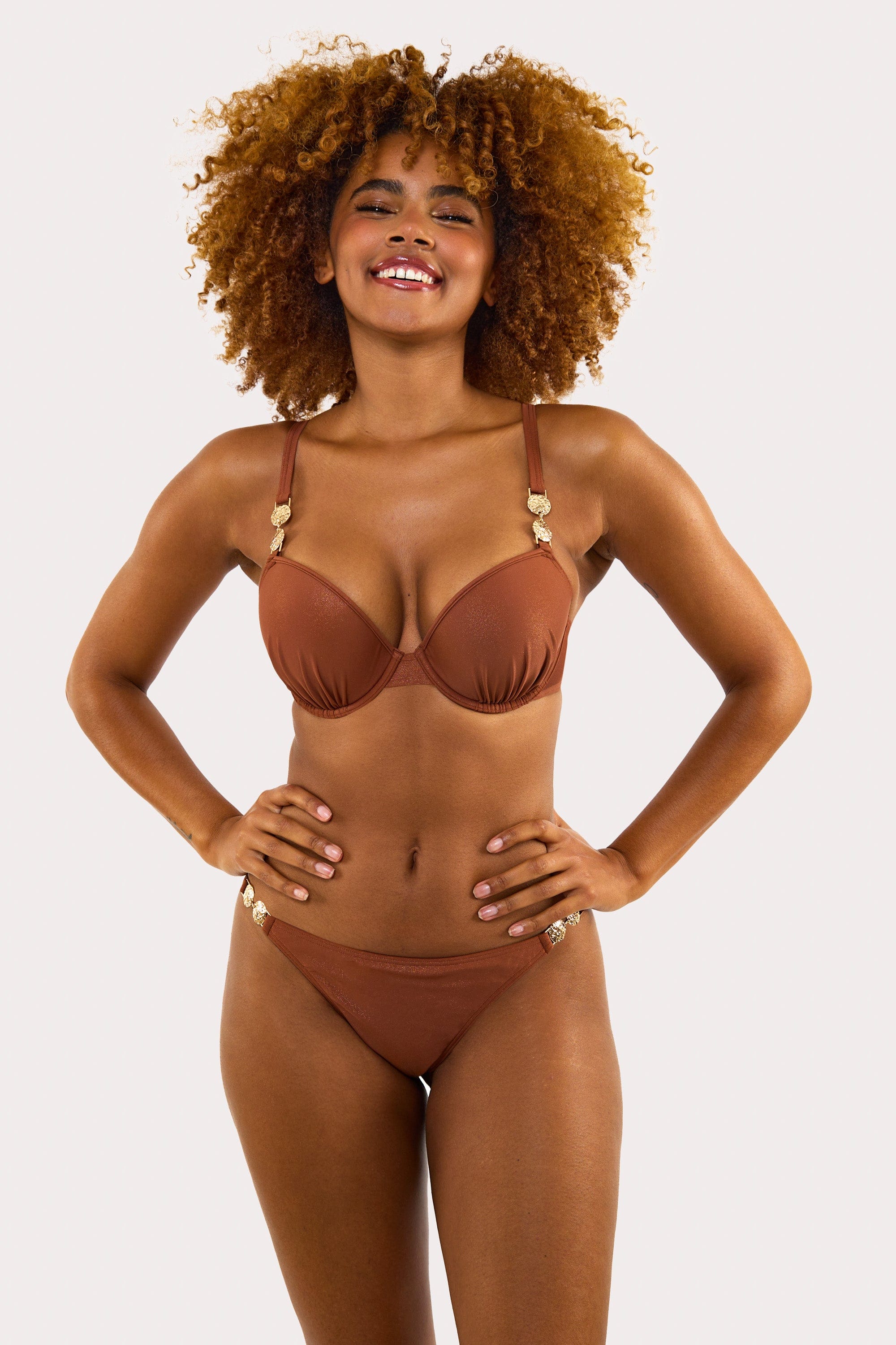 Morgan Bronze Glitter Mix & Match Tanga Bikini Bottoms、mySite、bengalsvssteelers