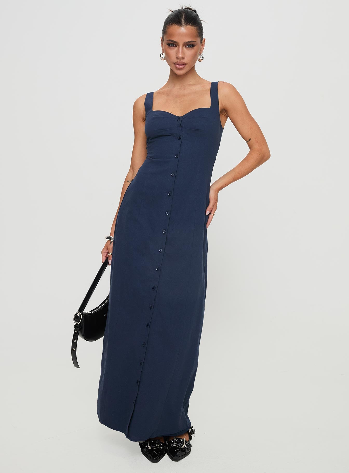 Vaugn Maxi Dress Navy、mySite、solidvoid