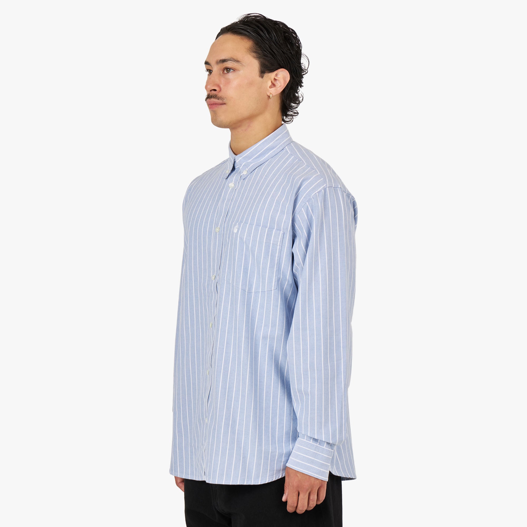  Carhartt WIP Dowlen Long Sleeve Shirt Oxford Bleach / White、mySite、merchandisen