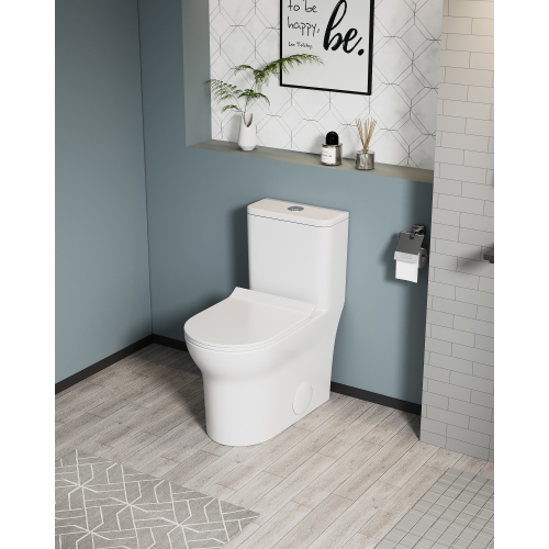 1.1/1.6 GPF Elongated Comfort Height Floor Mounted One-Piece Toilet, CUPC Certified, WaterSense Cetified, Ceramic, White Color, Soft Close Seat、、xpatfood