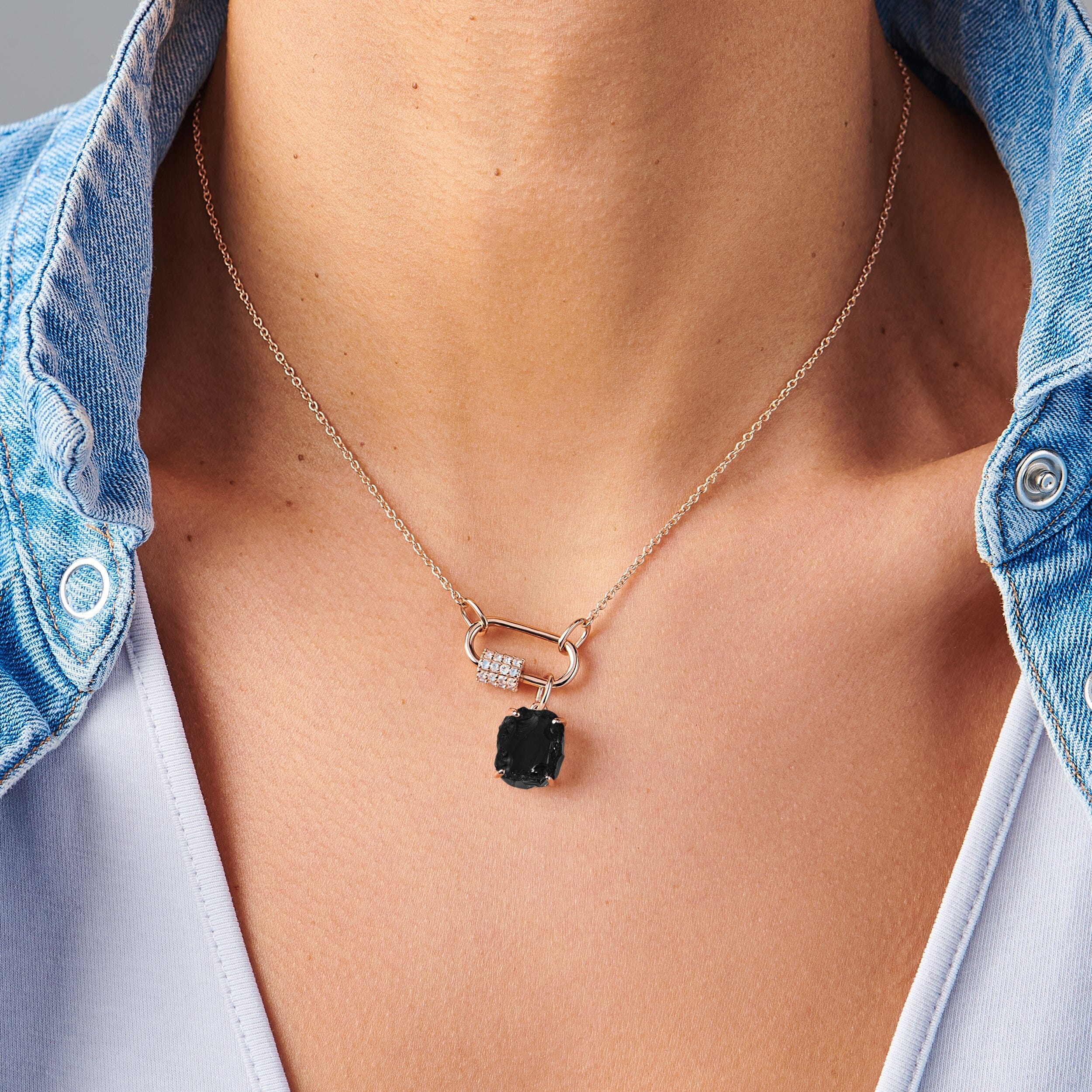 Raw Crystal Charm - Black Obsidian、mySite、hinf8tx79