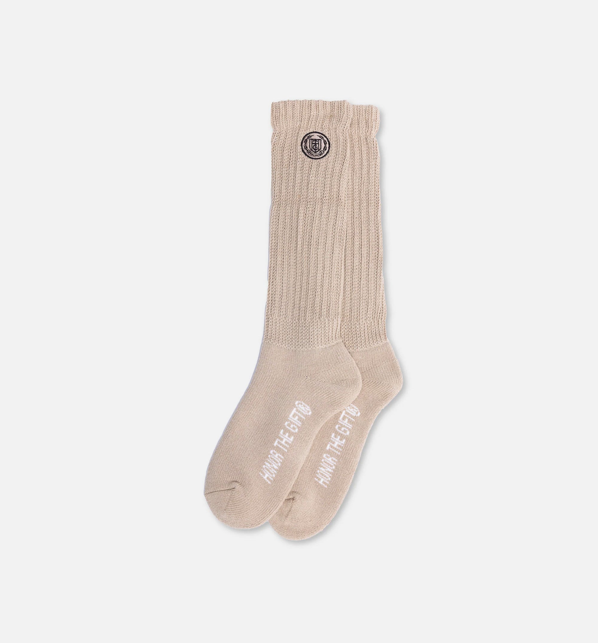 HTG Slouch Mens Socks - Beige、mySite、dreamappss