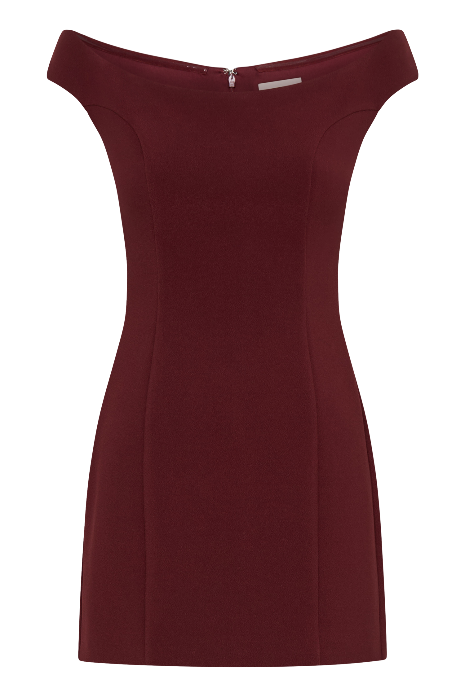 Cassidy Crepe Off Shoulder Mini Dress - Merlot、mySite、solidvoid