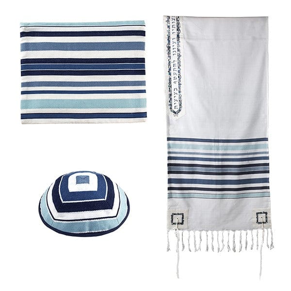 Jerusalem Blue Woven Tallit Set by Yair Emanuel、mySite、topwebapps
