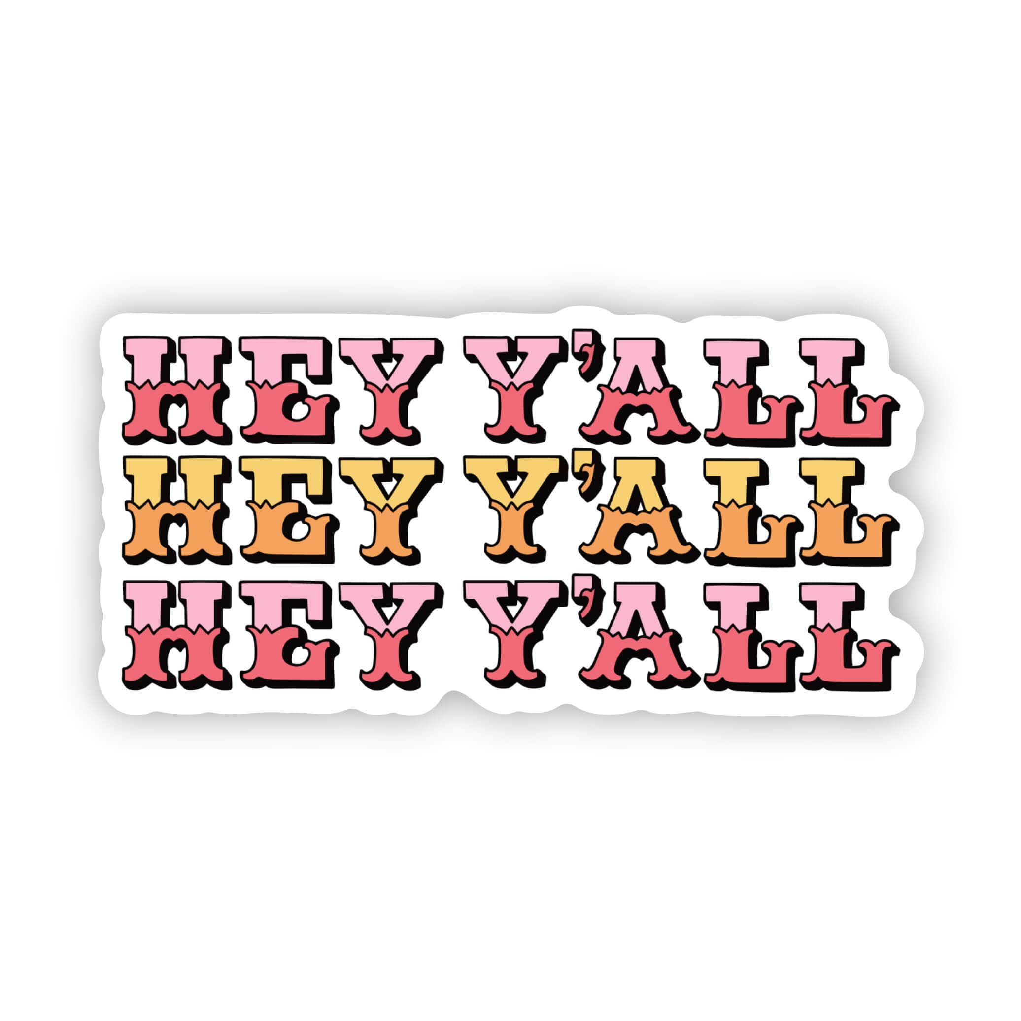  Yellow Hey Y'all Sticker、mySite、elrpsem3k