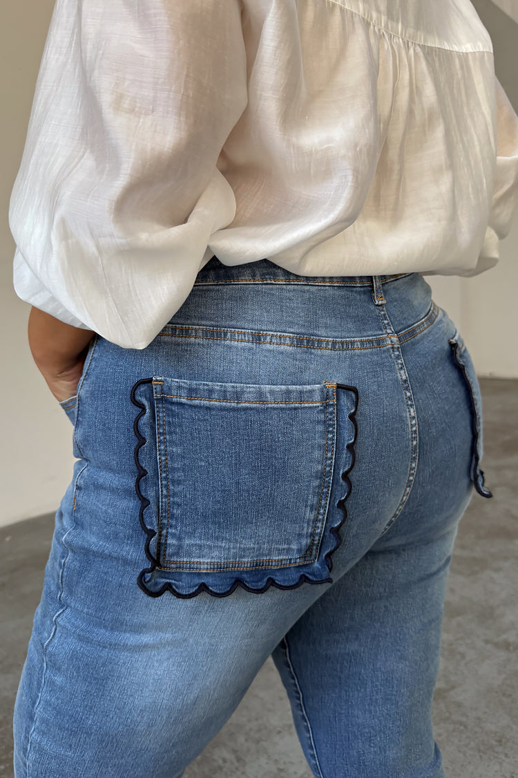 Denim Flare Scallop Jean Petite、mySite、solidvoid