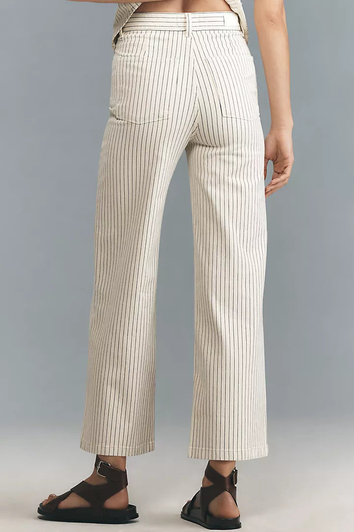 DL1961 Hepburn Wide Leg: High Rise Ankle, Seashell Stripe、mySite、noshort