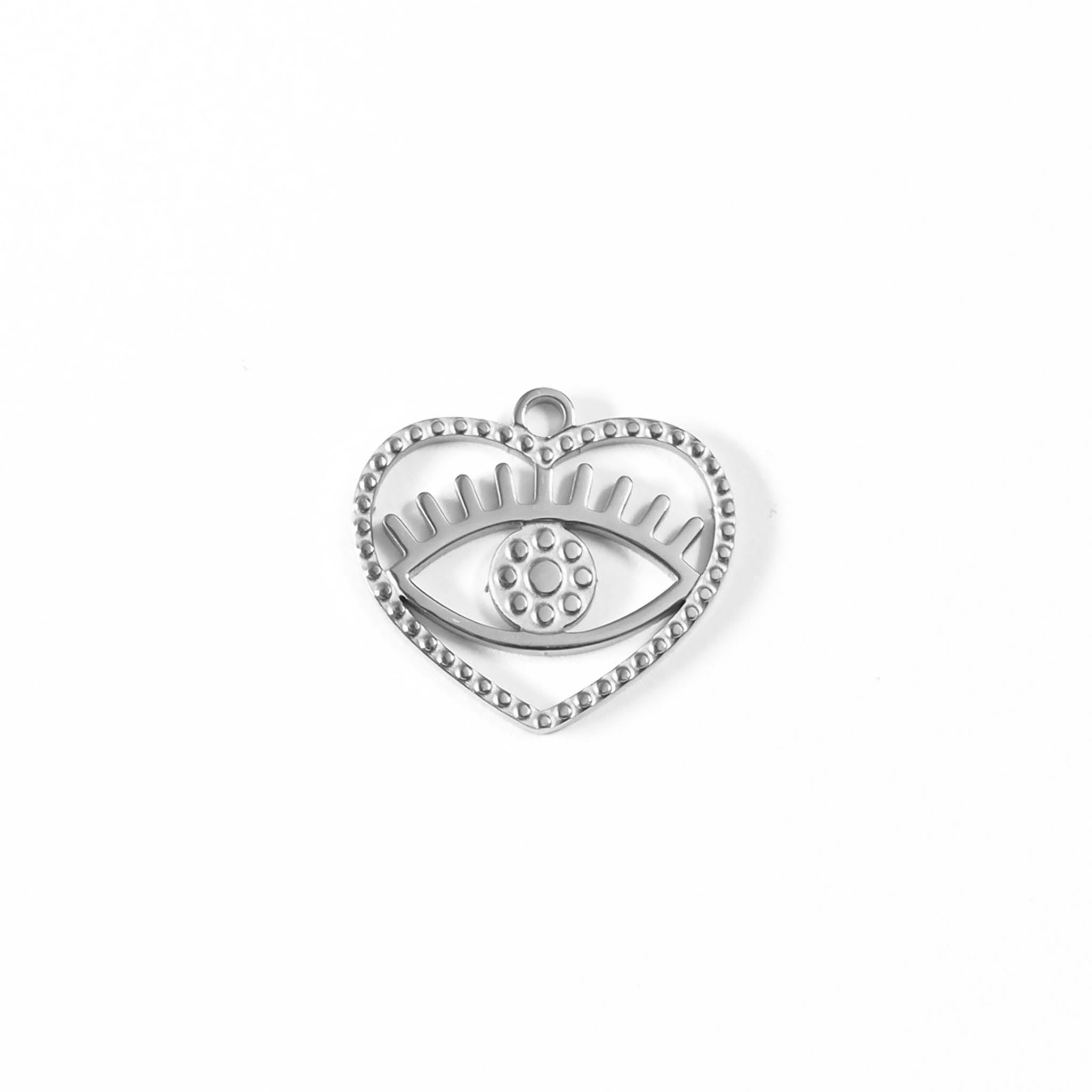 18K Gold PVD Stainless Steel Heart Evil Eye Charm / PDL0017、mySite、dreamappss