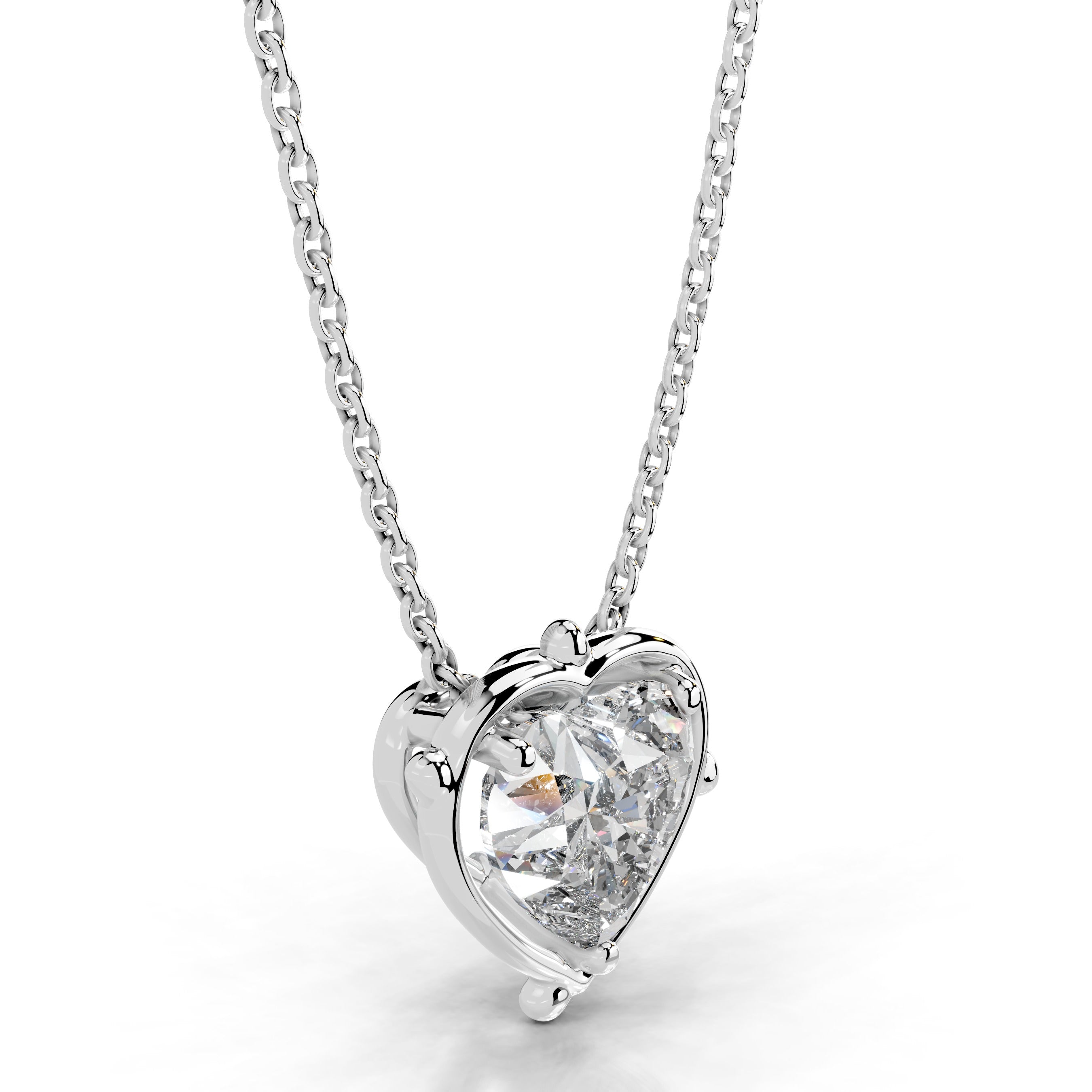 Rooted in Love Heart Lab Grown Diamond Necklace - 14K White Gold、mySite、hinf8tx79