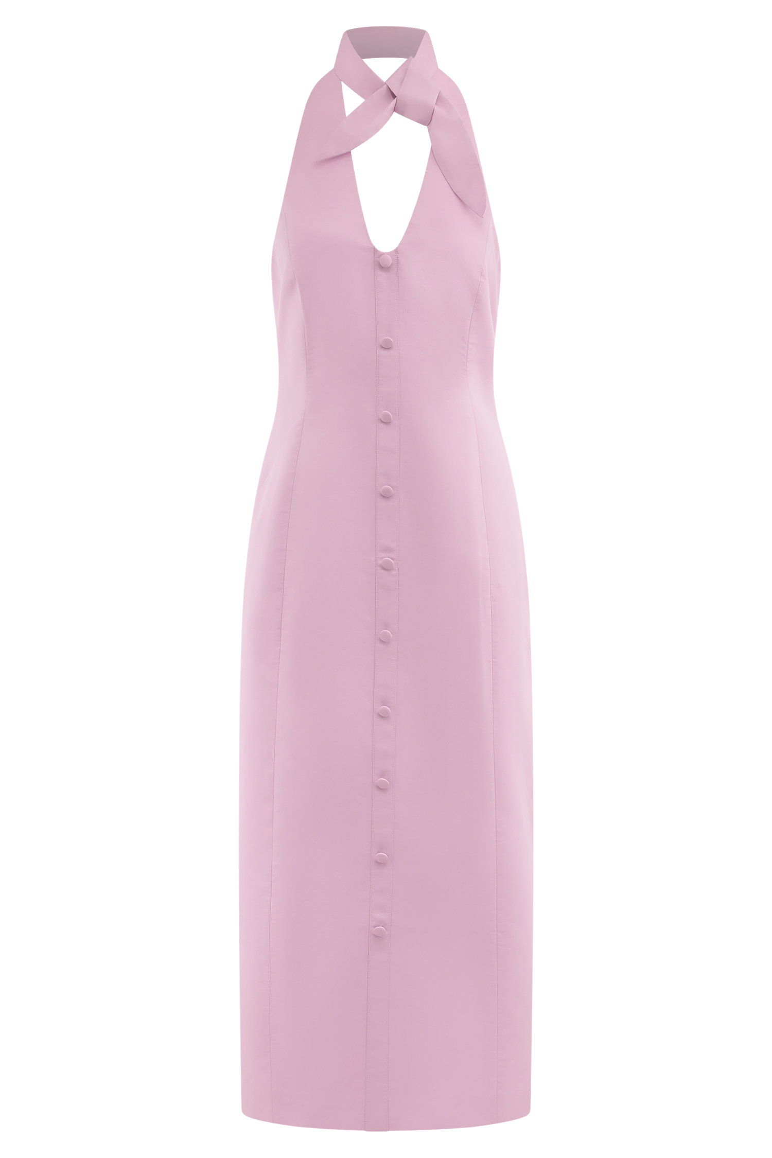 Simona Halter Neck Midi Dress - Blush Pink、mySite、solidvoid