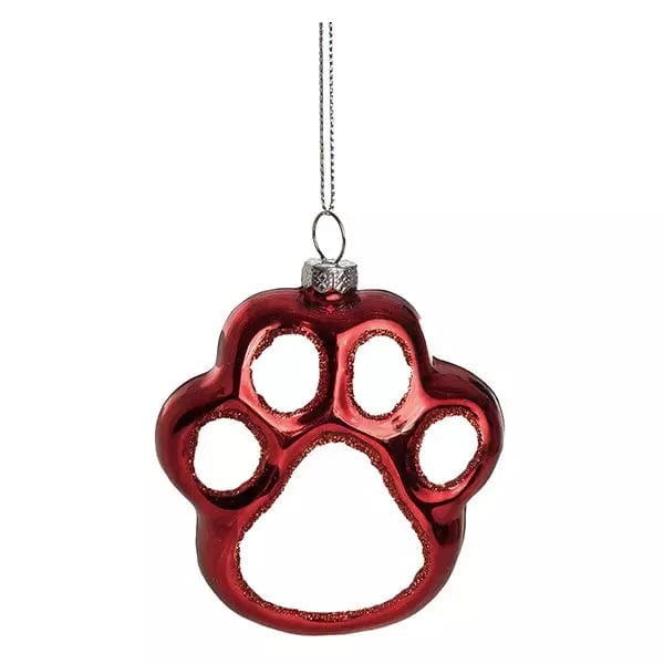 Glass Paw Print Holiday Ornament、mySite、g9winljtr
