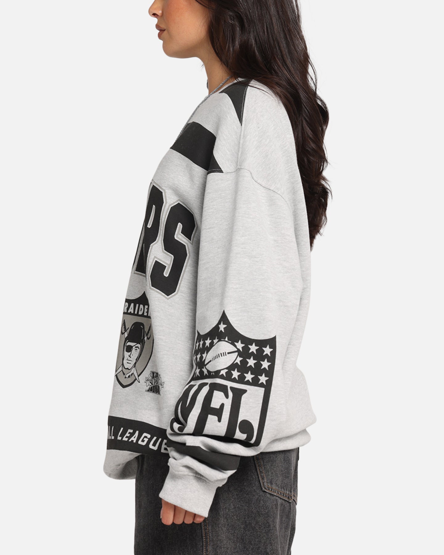 Mitchell & Ness Las Vegas Raiders Letterform Crewneck Grey Marle/Official Team Color、mySite、zt4zffjzw