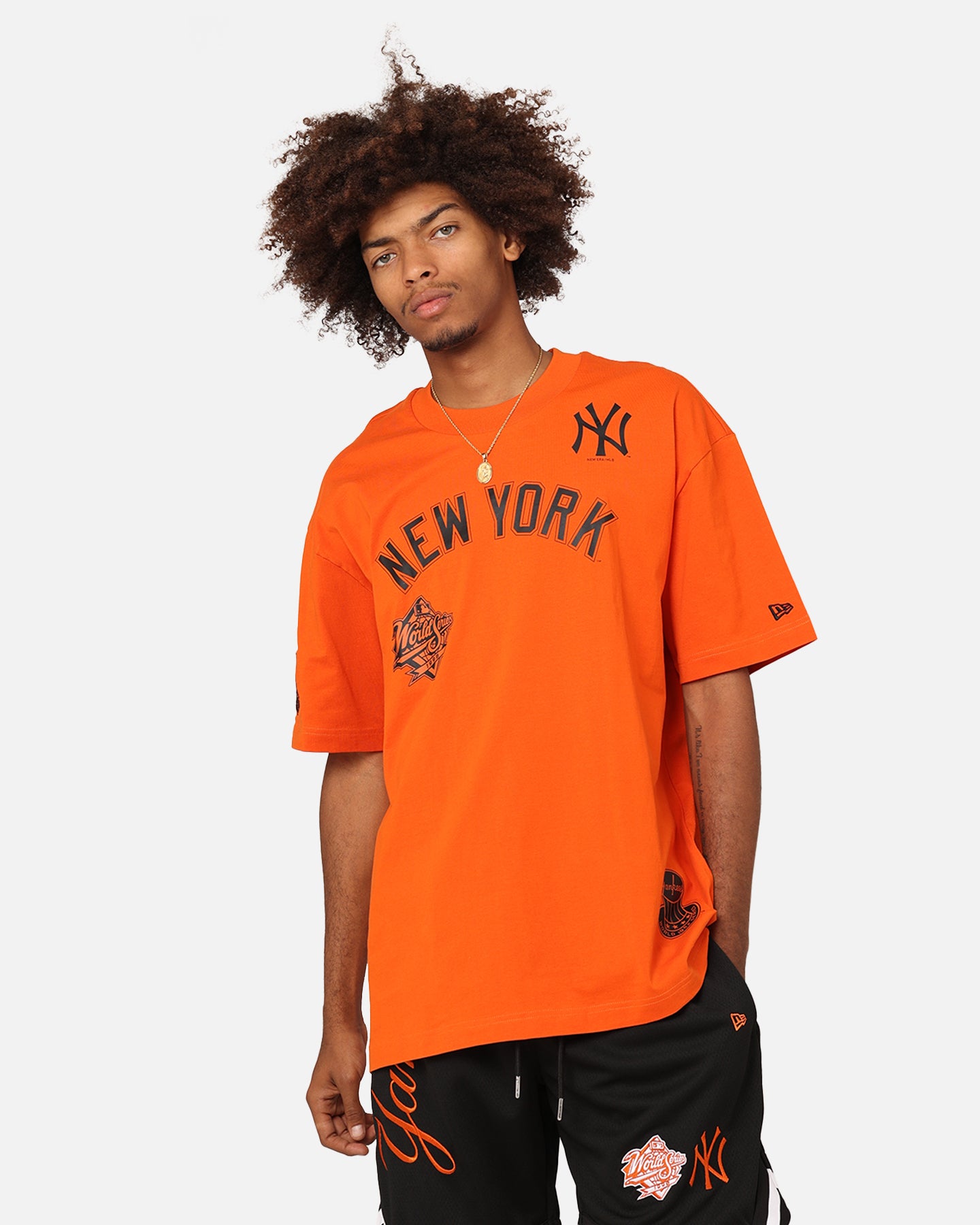 New Era New York Yankees 'Scary Nights' Oversized T-Shirt Orange/Black、mySite、zt4zffjzw