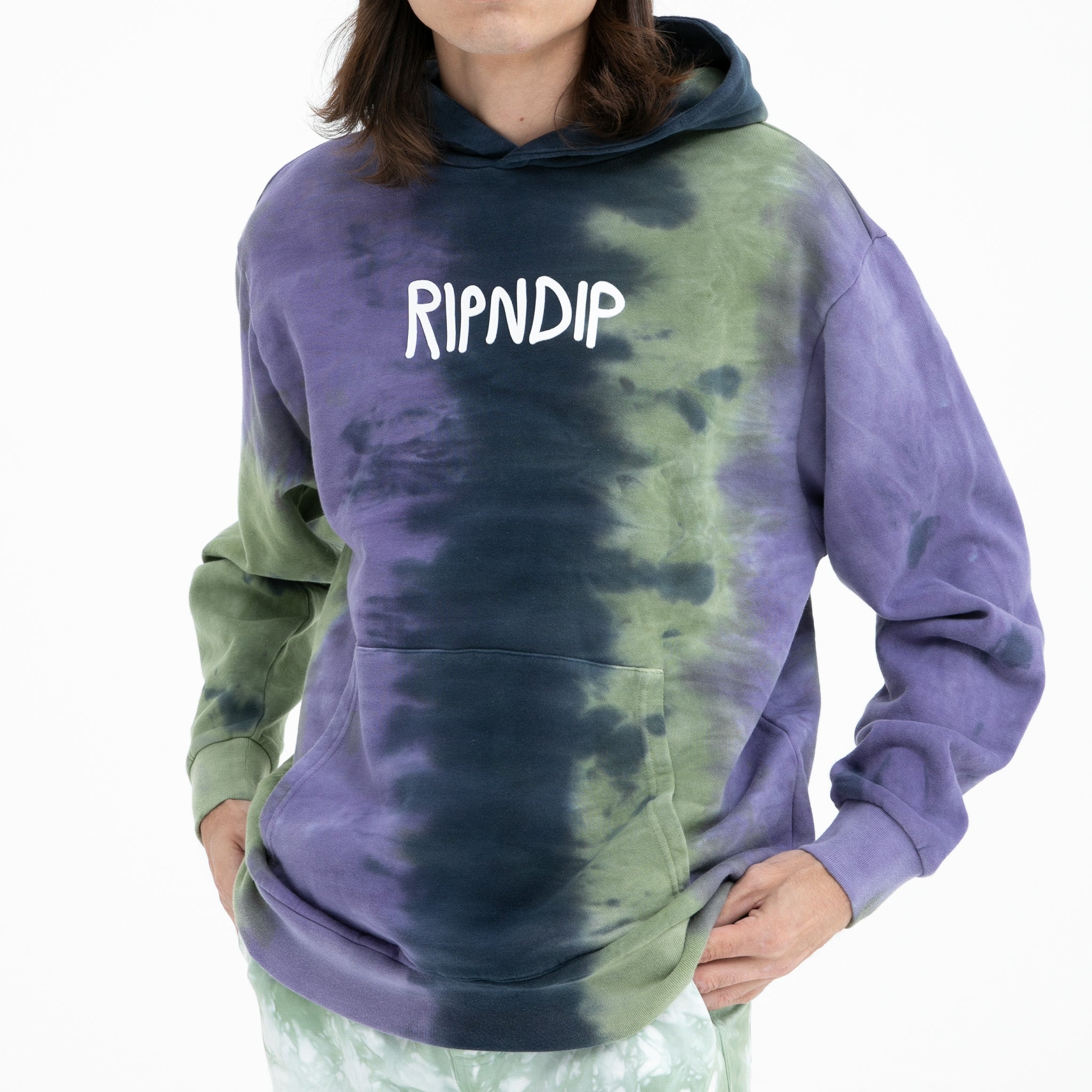  Ripndip Rubber Logo Hoodie (Sage/Slate Tie Dye)、mySite、merchandisen