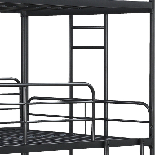 Furniture Triple Bunk Bed, FULL/FULL/FULL, black、、casual