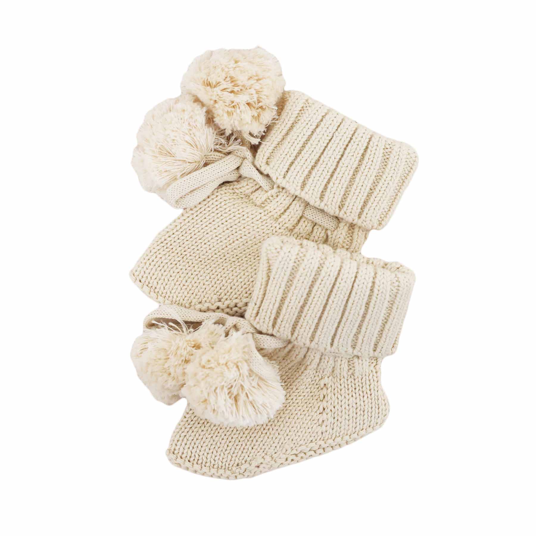  Knit Pom Pom Baby Booties | Sand、mySite、layawaytickets
