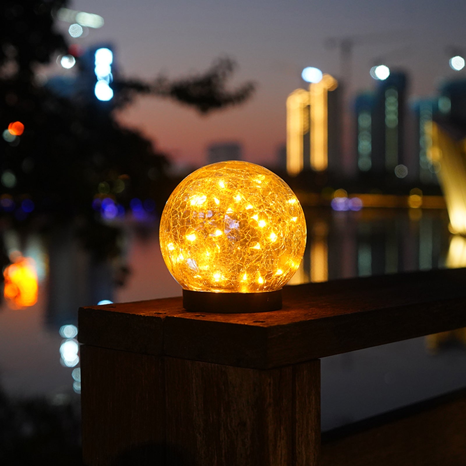 Cracked Glass Ball Outdoor Solar Light - Set of 2、mySite、camillekostekn
