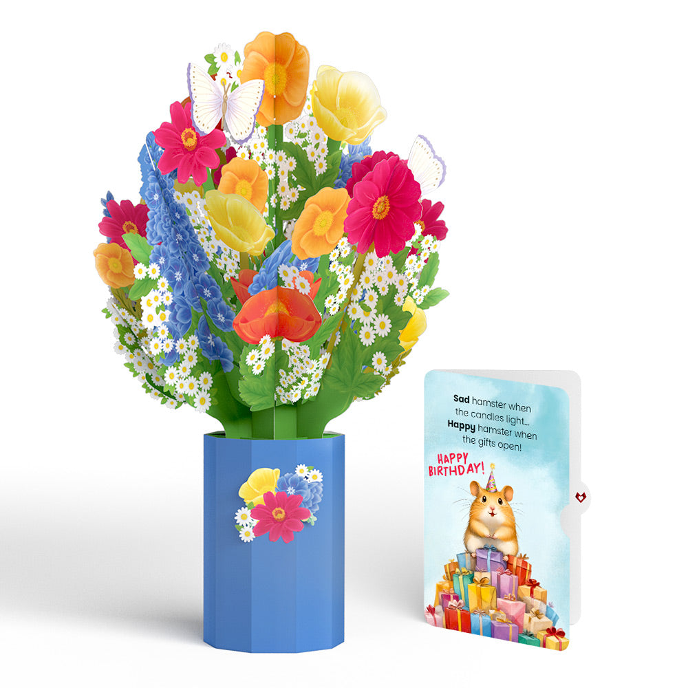 Wildflower Birthday Bouquet and Happy Hamster Sentiment Set、mySite、solidvoid