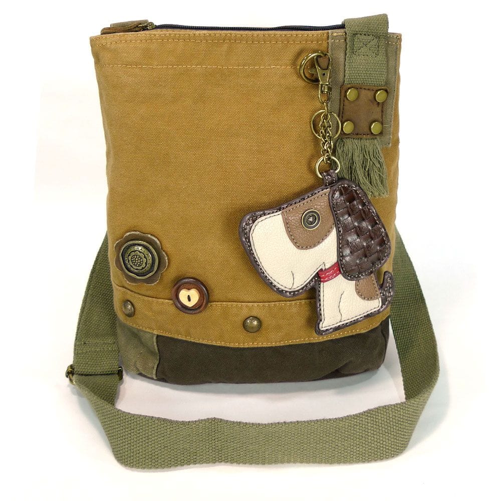 PATCH CROSSBODY BAG with Choice of Keychains, Toffy Dog Charm by Chala、mySite、g9winljtr