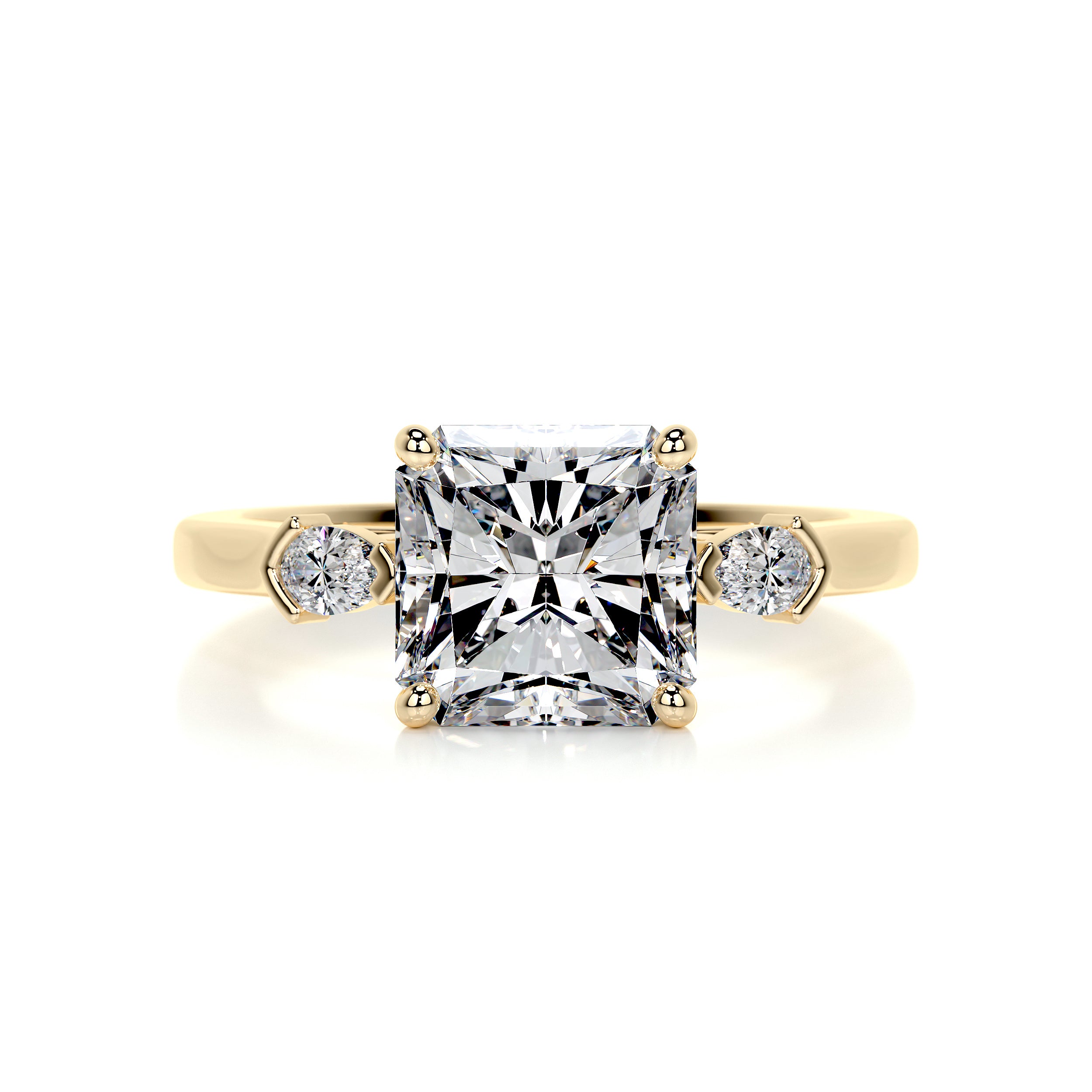 Mindy Moissanite & Diamond Ring -18K Yellow Gold、mySite、hinf8tx79