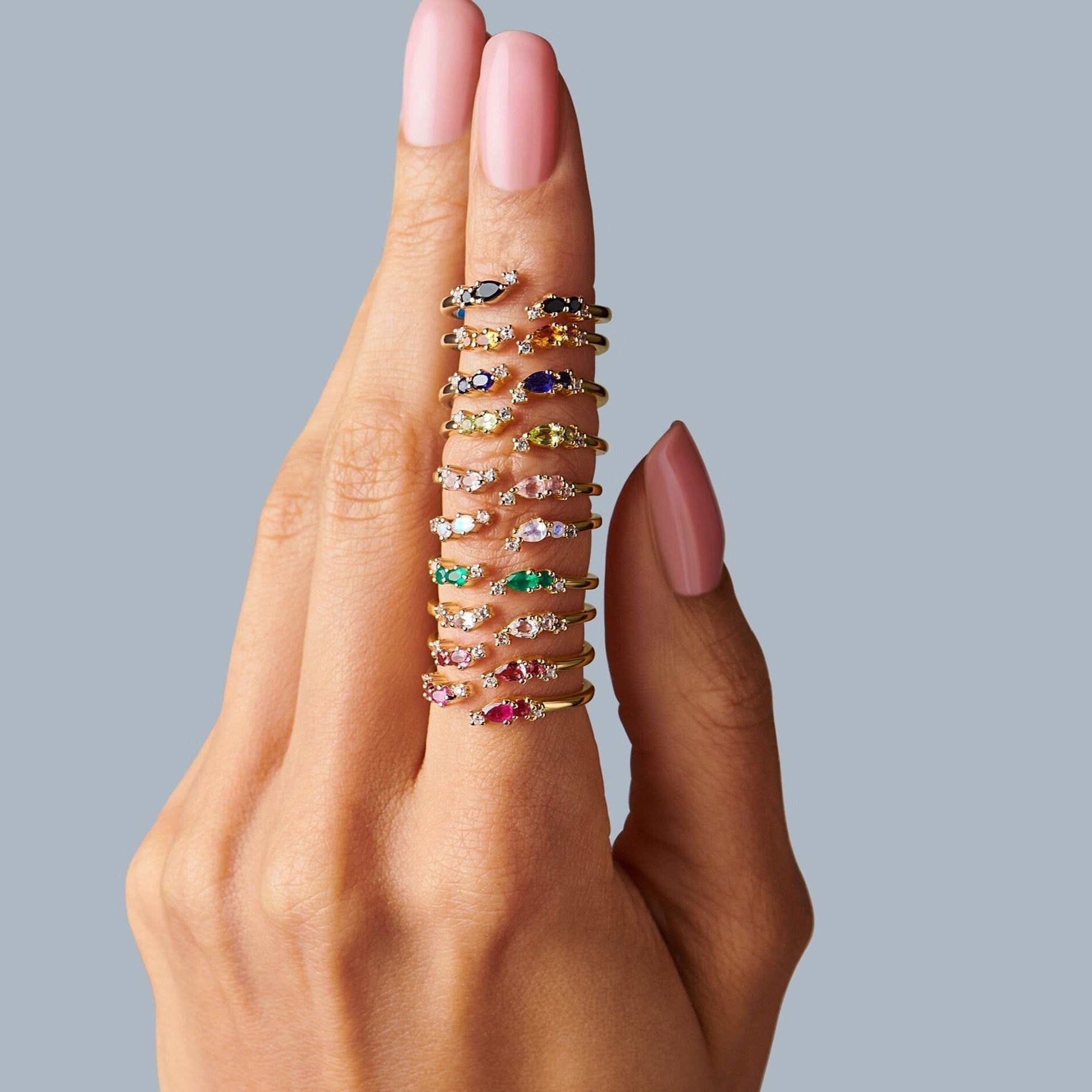 Adjustable Black Onyx Ring Flourish - December Birthstone、mySite、hinf8tx79