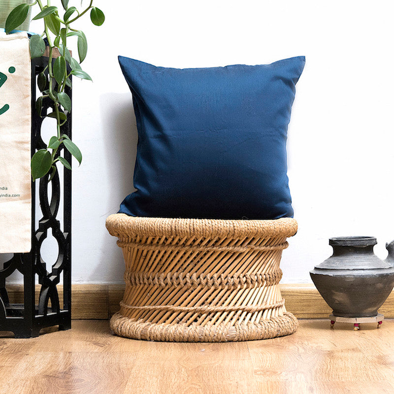 Silk Solid Cushion Cover | Blue | 40 x 40 cm | Set of 2、mySite、camillekostekn