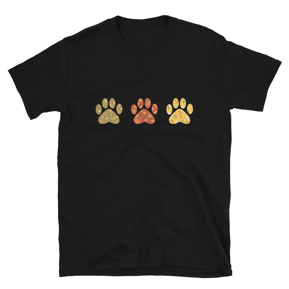 Festive Fall Paw Prints T-Shirt、mySite、camillekostekn