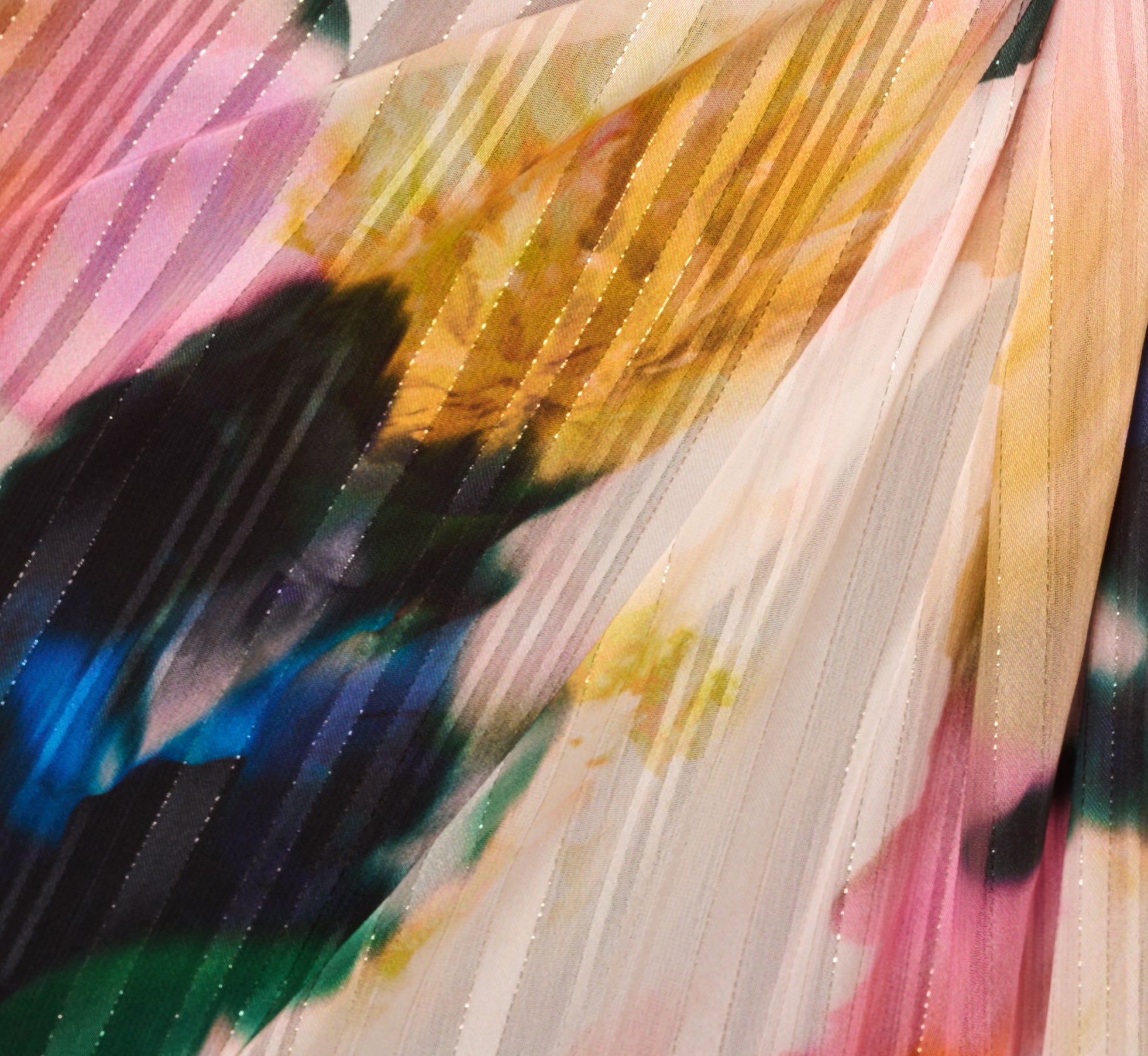 Floral Print Chiffon Gown With One Shoulder Neckline In Black Blush Multi、mySite、solidvoid