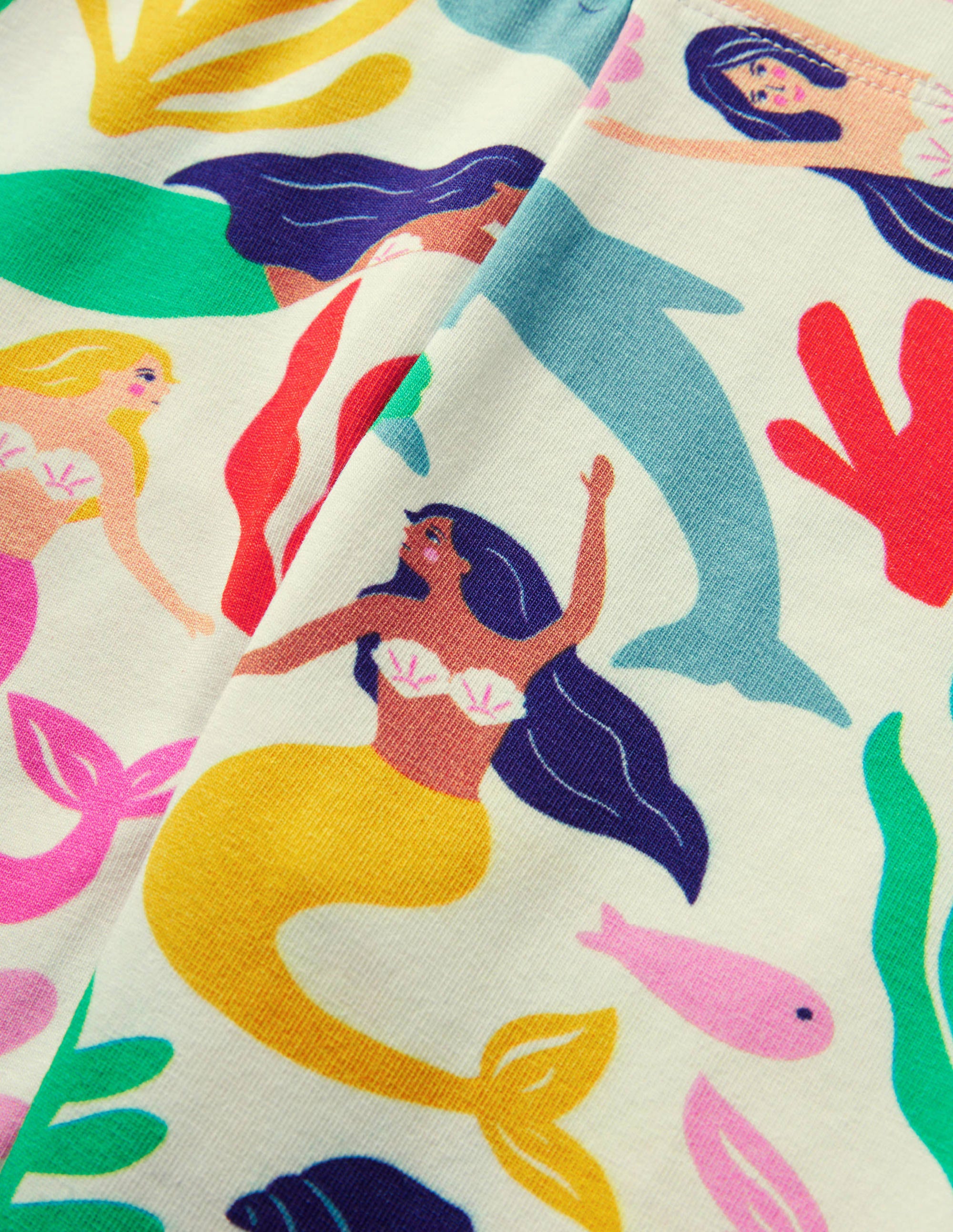  Fun Cropped Leggings-Ivory Mermaid Collage、mySite、ashleygrahame