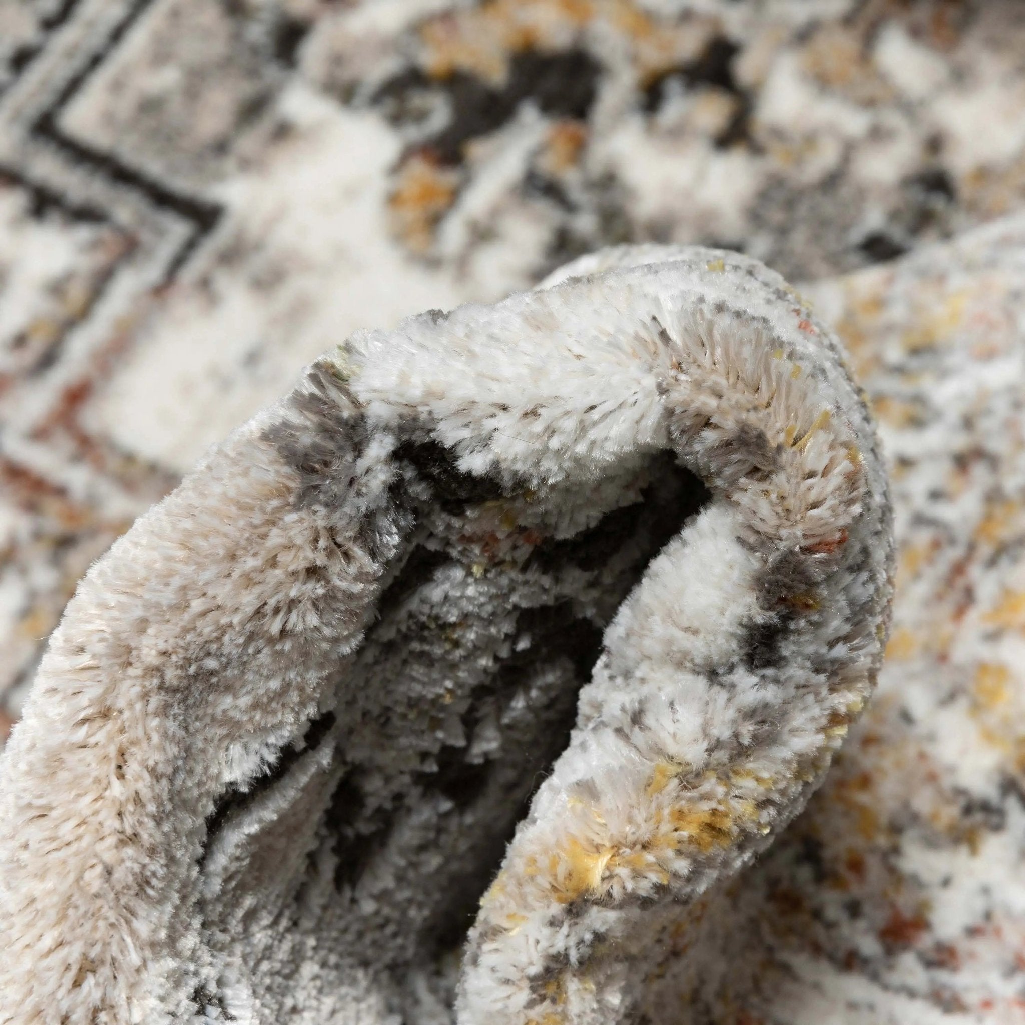 Heriz Medallion Modern Vintage Grey Ivory High-Low Rug、mySite、gigharbornorthrealestate