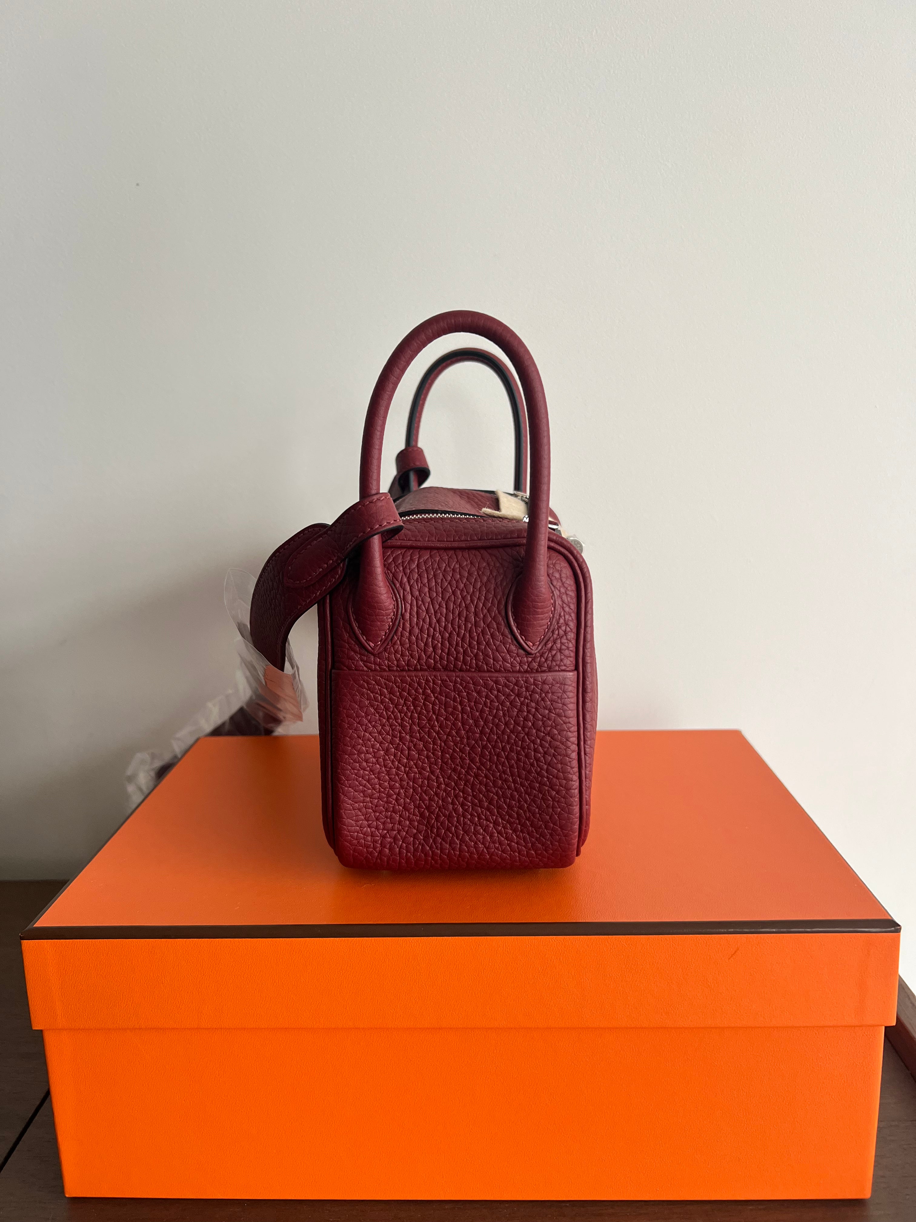 Hermès Mini Lindy Rouge H Clemence PHW、mySite、garminoutage.com