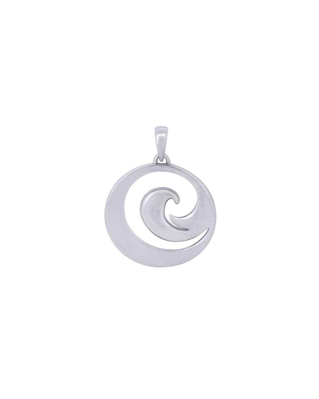 Sterling Silver Ocean Wave Pendant – Minimalist Symbol of Life's Rhythm Calm, and Strength、mySite、topwebapps