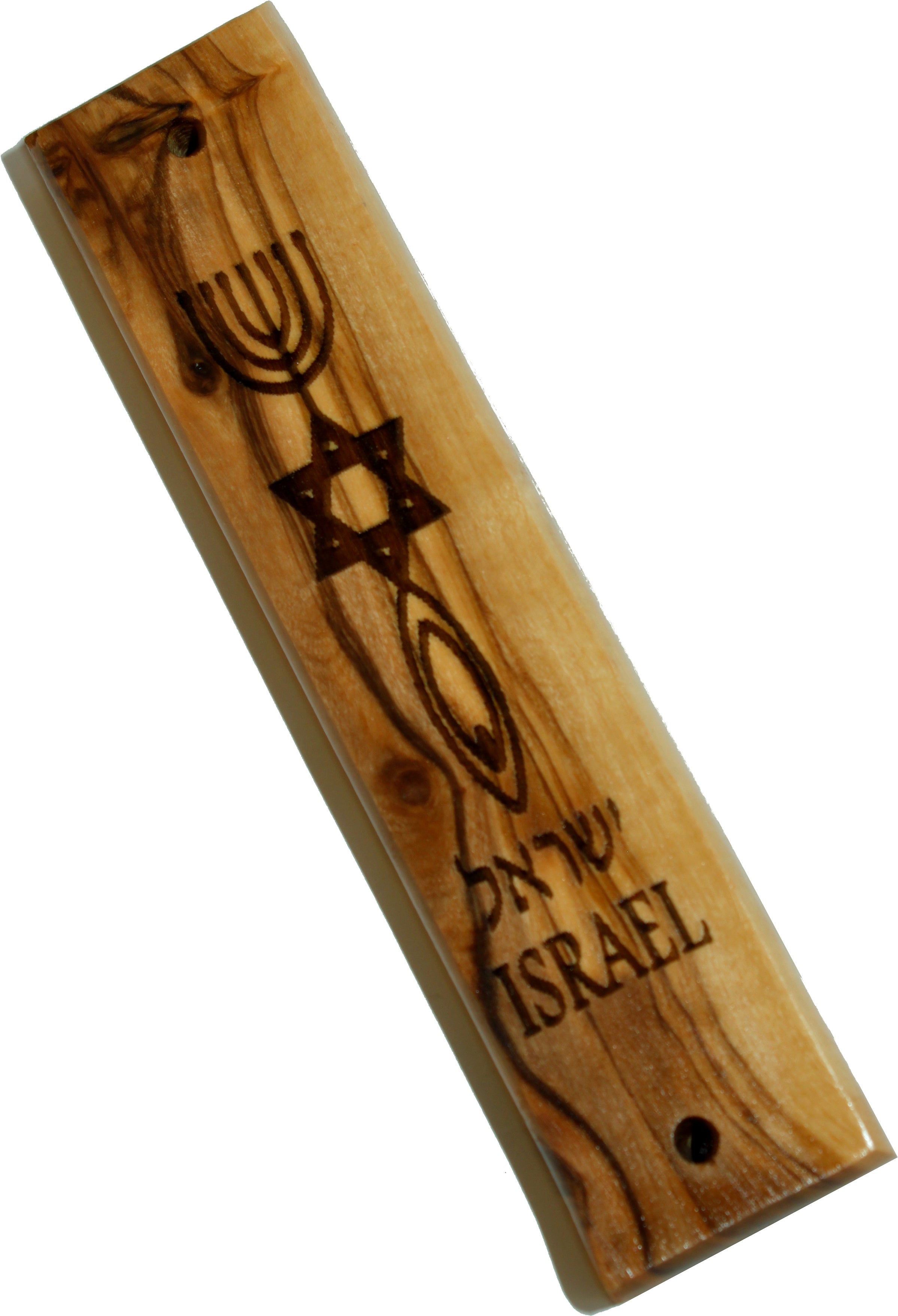 Olive wood Messianic Mezuzah engraved with Laser ( 5 inches ) - Large fits 3 Inch Klaf、mySite、topwebapps