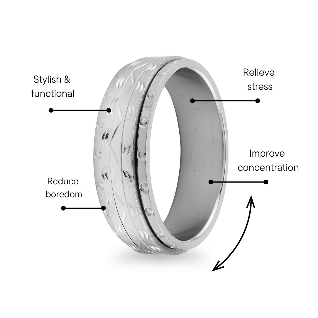 Pattern Groove Center With Circular Groove Edges Stainless Steel Spinner Center Ring / SRJ2138、mySite、dreamappss