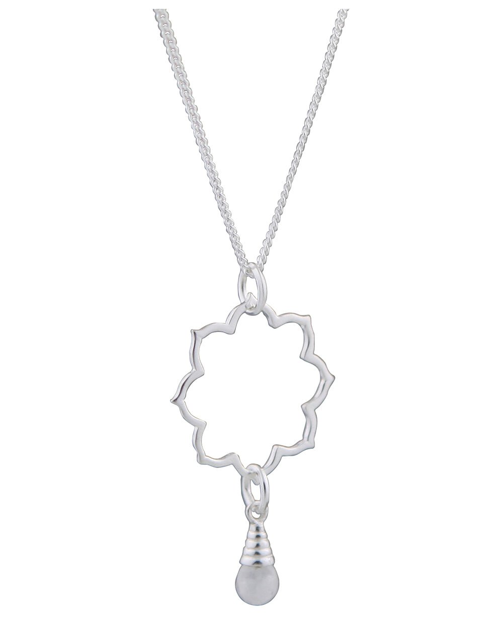 Lotus Gemstone Drop Necklace, Sterling Silver、mySite、topwebapps