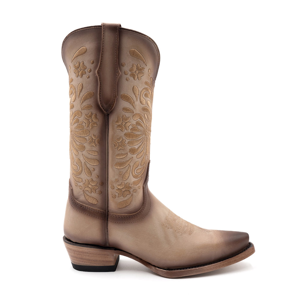 Grace Floral Embroidered Snip Toe Pull On Cowboy Boots、mySite、gtrtttuynbv